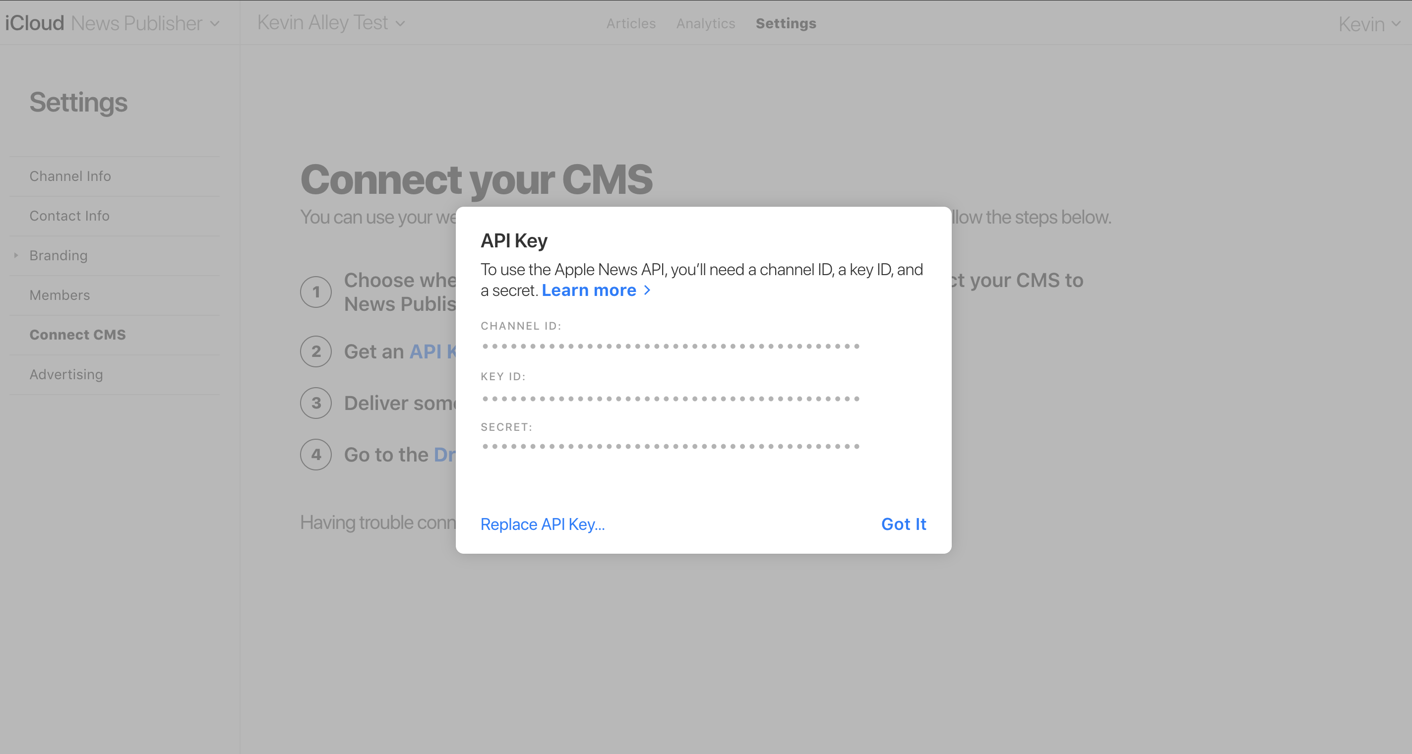 iCloud API Key