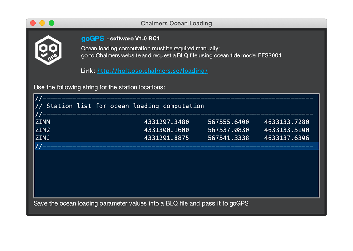 goGPS Ocean Loading Helper